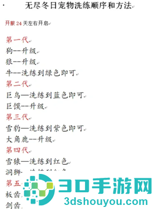无尽冬日宠物升级顺序 无尽冬日宠物洗练攻略 无尽冬日宠物升级顺序 无尽冬日宠物洗练攻略