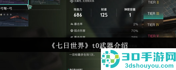 七日世界T0武器排行榜Top5