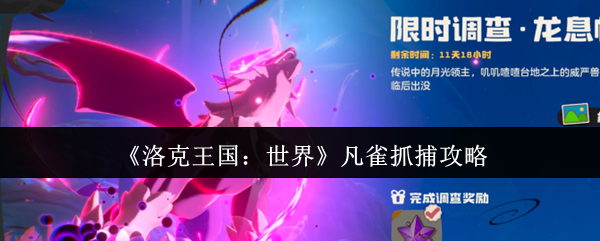洛克王国世界凡雀速刷秘籍-白天定位+团战全解析【核心要点】