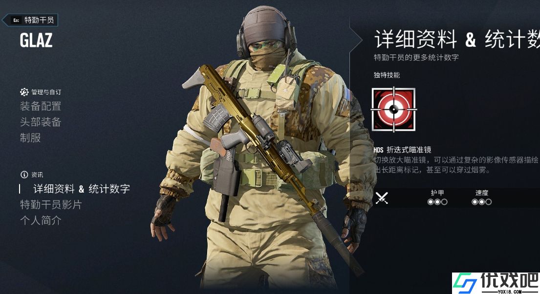 彩虹六号Glaz怎么玩