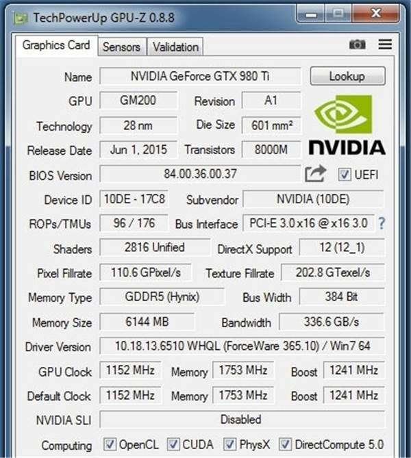 GPU-Z 0.8.8发布：全面支持GTX 1080及多款NVIDIA显卡